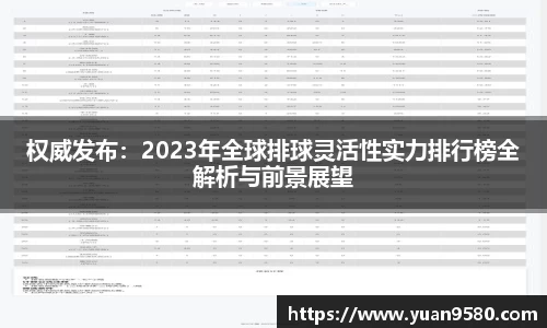 权威发布：2023年全球排球灵活性实力排行榜全解析与前景展望